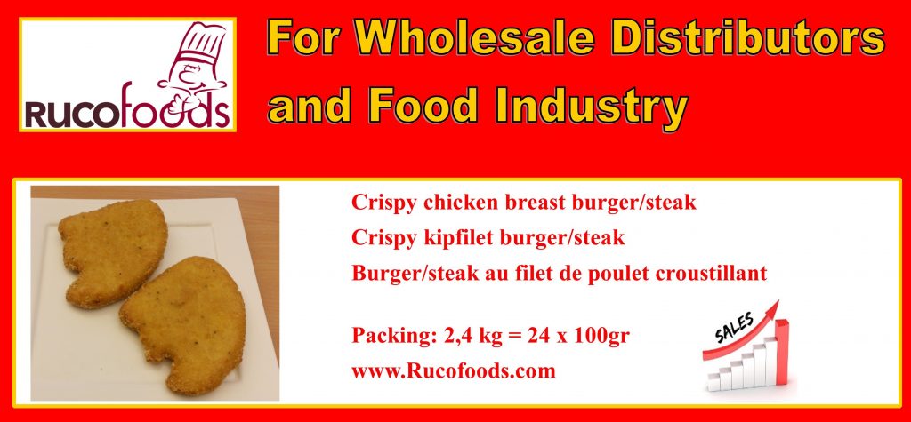 Crispy chicken breast burger/steak  // Crispy kipfilet burger/steak  // Burger/steak au filet de poulet croustillant 100gr