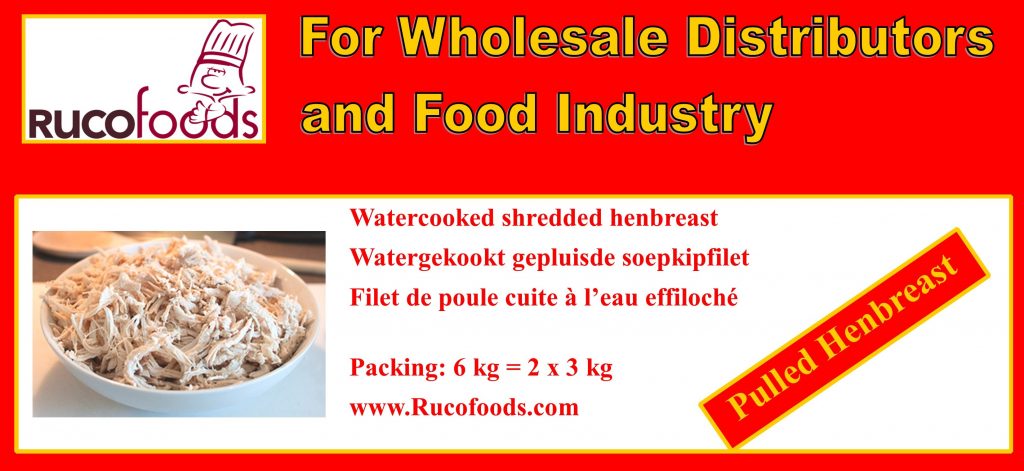 Watercooked shredded henbreast (Pulled Henbreast) // Watergekookte gepluisde soepkipfilet // filet de poulet cuite à l'eau effiloché / pulled chicken / gespluisde kipfilet 